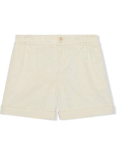 Gucci Kids' White Shorts With Rear Logo In (white Magnolia)