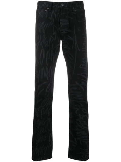 Takahiromiyashita The Soloist X Disney Scribble Printed Trousers In Black