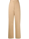 Bottega Veneta High-waisted Tailored Trousers In Neutrals