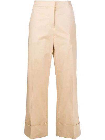 Boutique Moschino Wide-leg Trousers In Neutrals