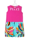 Emilio Pucci Junior Kids' Contrast Panel Dress In Pink