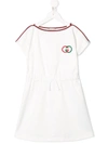 Gucci Kids' Technical Jersey Dress In White