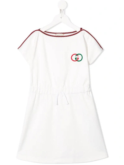 Gucci Kids' Technical Jersey Dress In White