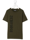 Dsquared2 Teen Logo Printed T-shirt In Green
