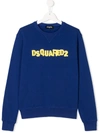 Dsquared2 Teen Logo Printed Sweatshirt In Blue