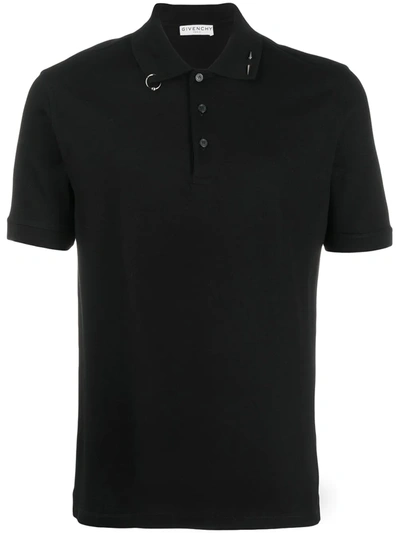 Givenchy Ring And Stud Polo Shirt In Black