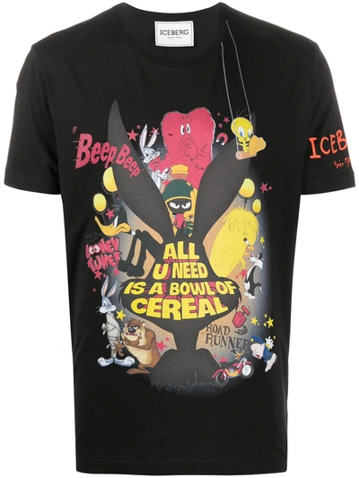 Iceberg Looney Tunes Cereal-print T-shirt In Black