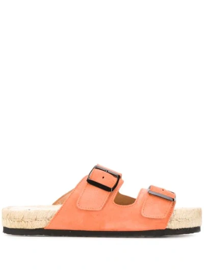 Manebi Nordic Buckled Sandals In Orange