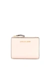 Michael Michael Kors Wallet In Textured Leather With Logo In Pink