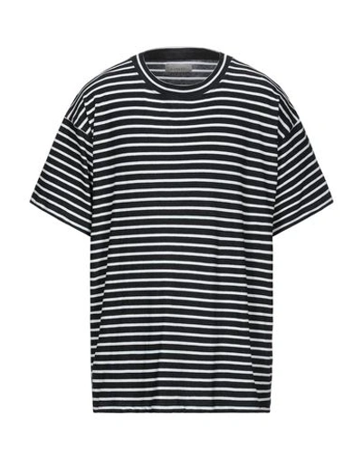 Laneus Striped Oversize T-shirt In Black