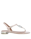 Emporio Armani Toe Strap Sandals In Pale Pink