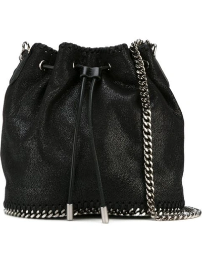 Stella Mccartney Falabella Shaggy Deer Bucket Bag In Black