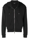 Dsquared2 Logo Print Cotton Hoodie In Black