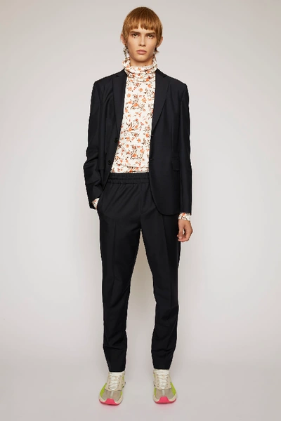 Acne Studios Antibes Blazer In Blue Wool In Elastic-waist Wool Trousers