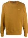 Acne Studios Fairview Face Sweatshirt In Brown Cotton
