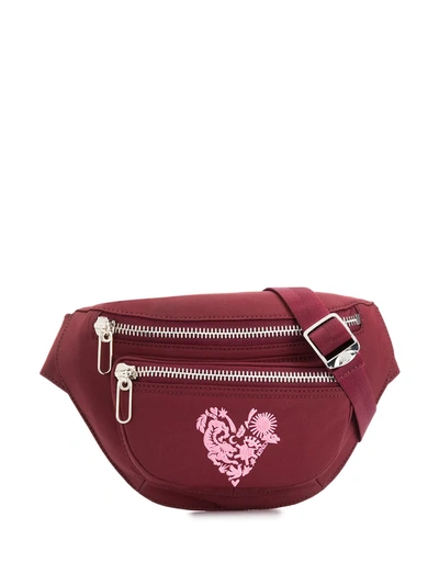 Kenzo Embroidered Heart Belt Bag In Red