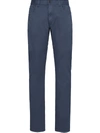 Prada Straight Chino Trousers In Blue