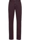 Prada Straight Chino Trousers In Brown