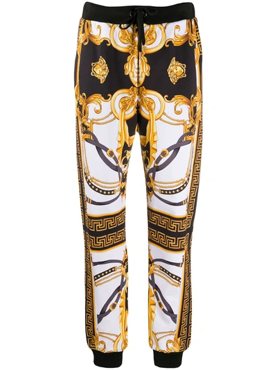 Versace Rodeo Queen Baroque Print Track Pants In White