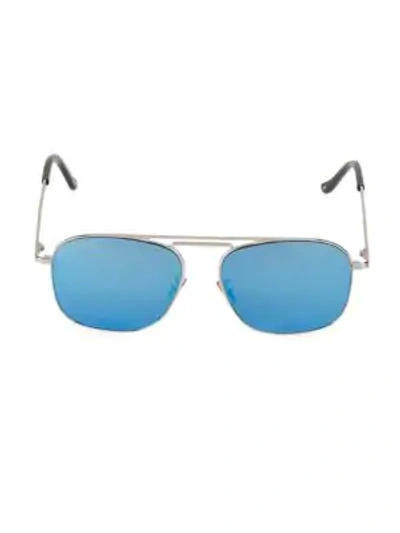 Cutler And Gross 56mm Square Sunglasses In Silver Black