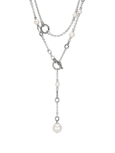 John Hardy Chain Classic Sterling Silver & 6-13.5mm Freshwater Pearl Lariat Necklace In White