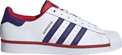 Pre-owned Adidas Originals  Superstar White Purple Scarlet In Cloud White/purple/scarlet