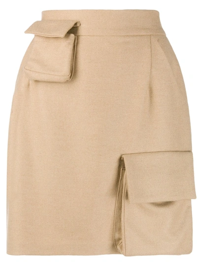 Natasha Zinko High-waisted Multi-pocket Skirt In Neutrals