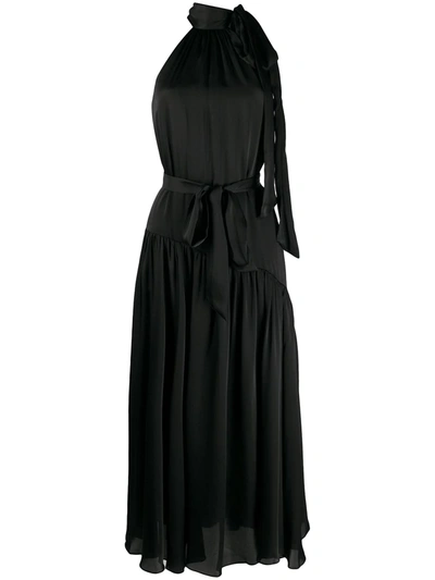Zimmermann Bow Detail Drape Dress In Black