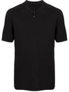 Transit Button Detail Cotton T-shirt In Black