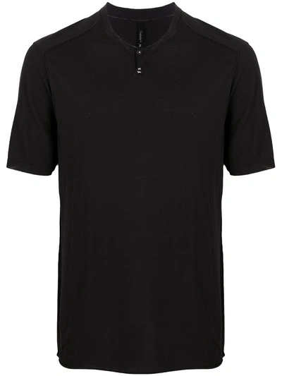 Transit Button Detail Cotton T-shirt In Black