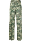 N°21 Floral Print Tailored Trousers In Black