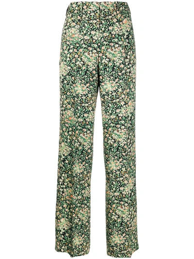 N°21 Floral Print Tailored Trousers In Black