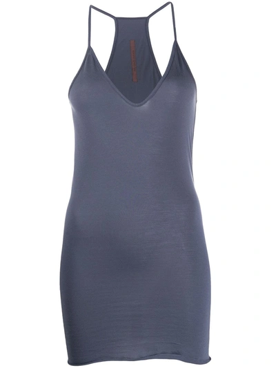 Rick Owens Stretch Fit Halter Neck Vest In Blue