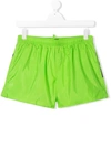 Dsquared2 Teen Logo Printed Swim Shorts In Green