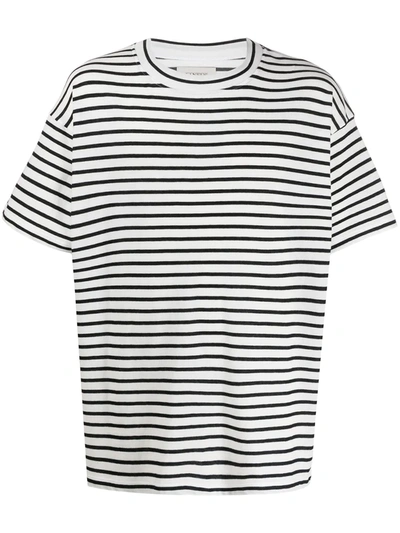 Laneus Oversized Striped T-shirt In White