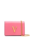 Versace Mini Virtus Cross-body Bag In Pink