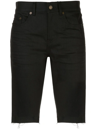 Saint Laurent Knee-length Denim Shorts In Black