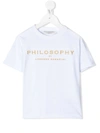 Philosophy Di Lorenzo Serafini Kids' Embroidered Logo T-shirt In White