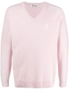 Pringle Of Scotland V-neck Long Sleeve Jumper In Pink