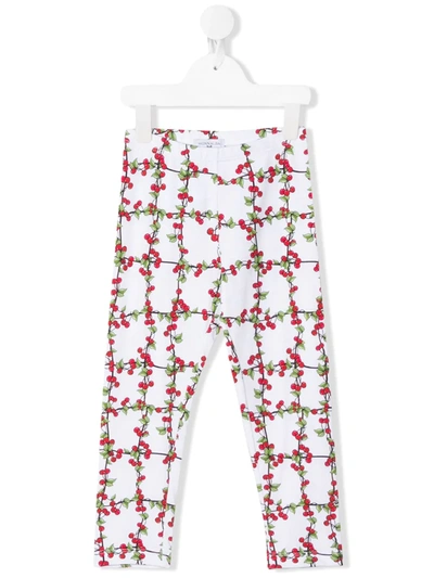 Monnalisa Kids' Floral Print Trousers In White