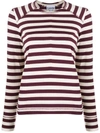 Ganni Organic Cotton Striped Sweatshirt In Neutrals