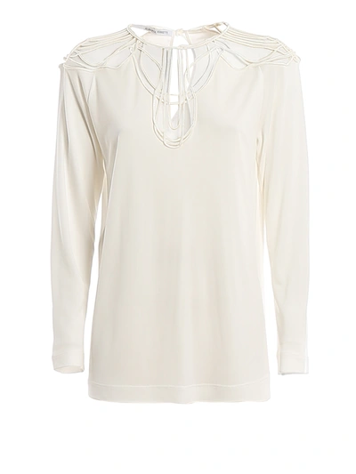 Alberta Ferretti Embroidered Viscose Blouse In White