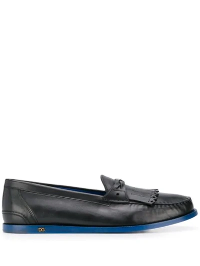 Dolce & Gabbana Segasta Moccasin Loafers In Black
