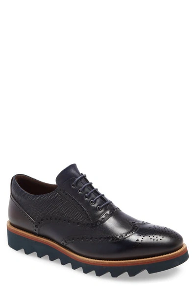 Ike Behar Bolt Wingtip In Navy