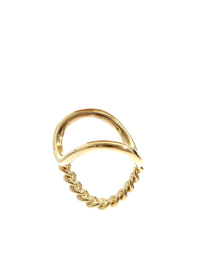 Maison Margiela Golden Ring With Chain