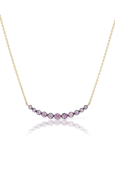 Sorellina Otto Pink Sapphire Wedding Necklace In Yellow Gold/ Pink Sapphire