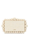 Cult Gaia Eos Beaded Box Clutch In Sand