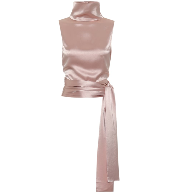 satin turtleneck top