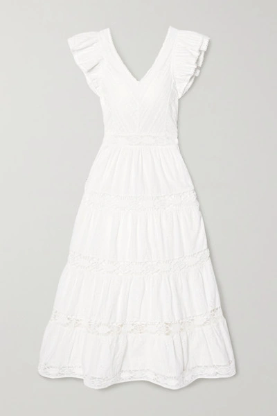 Sea Lea Crochet-trimmed Ruffled Broderie Anglaise Cotton Maxi Dress In White