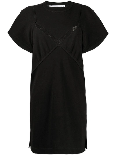 Cotton Shirt Alexander Wang T Shirt Dress Alexander Wang Cutout  Lace-trimmed Cotton-jersey Mini Dress In